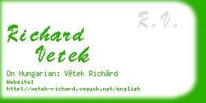 richard vetek business card
