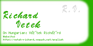 richard vetek business card